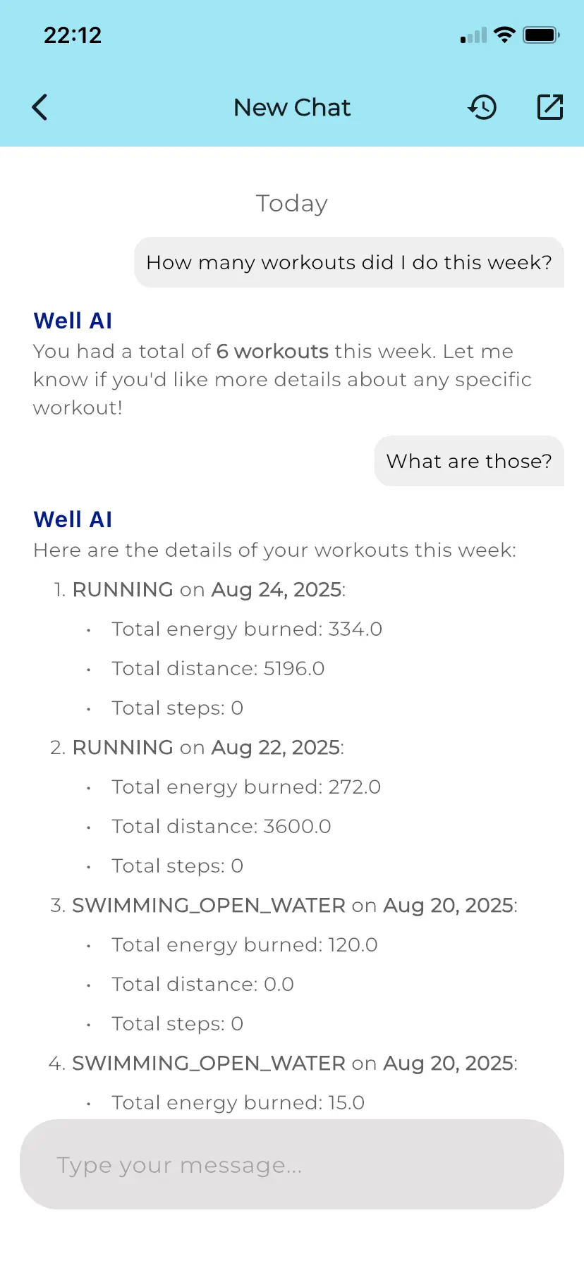 Wellround AI Chat Screen